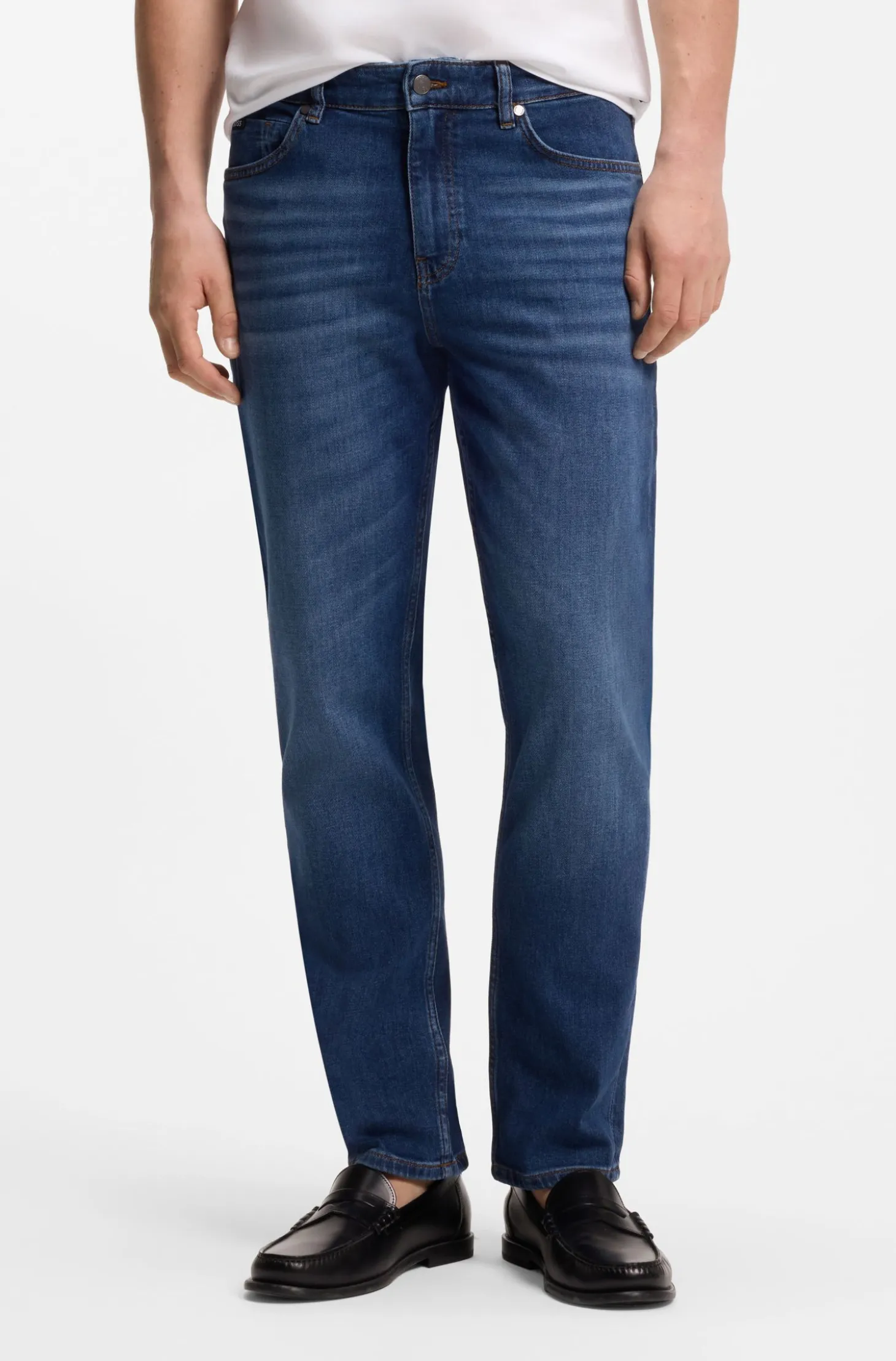 Maine blaue Regular-Fit Jeans aus bequemem Stretch-Denim
