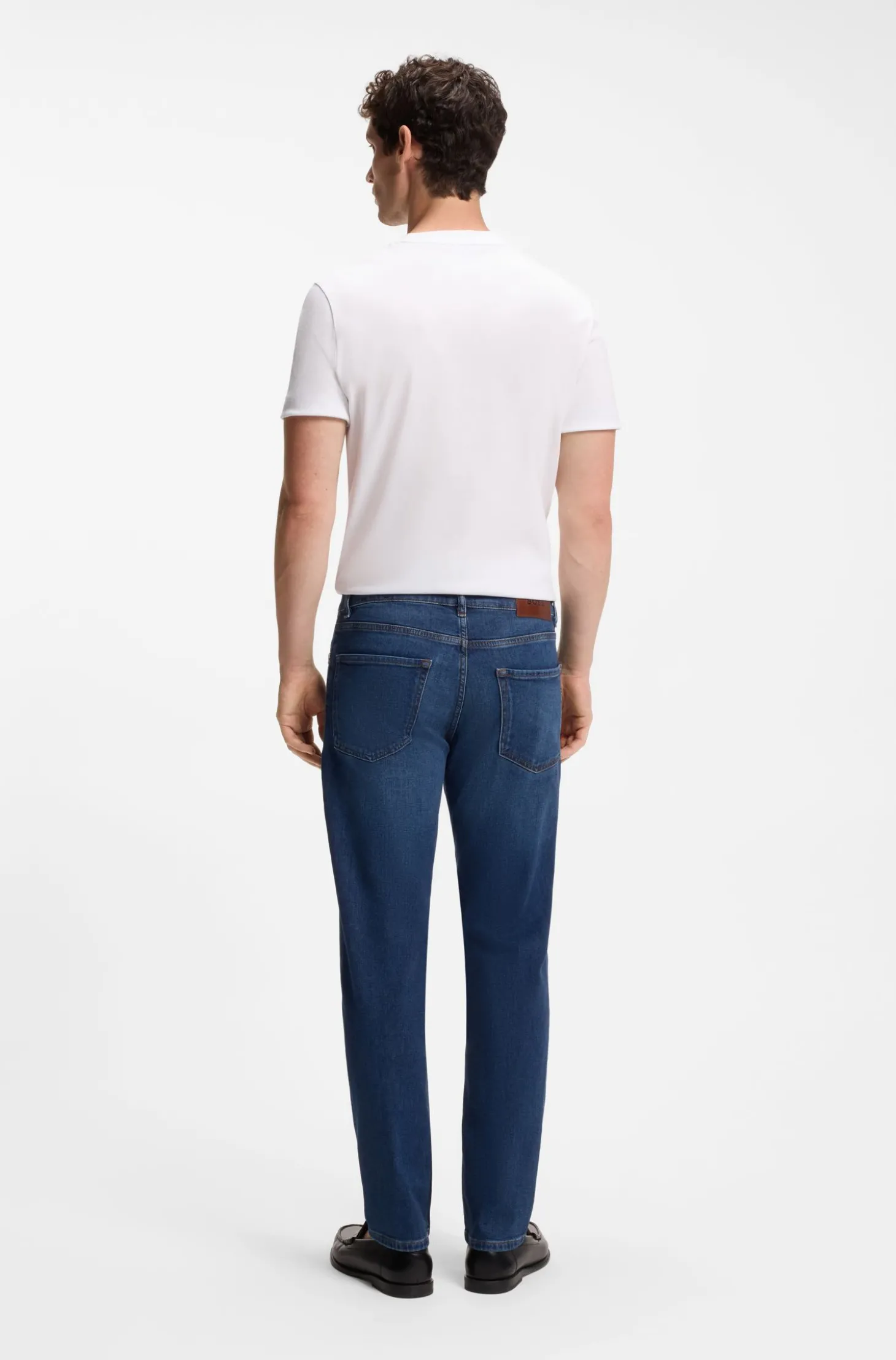 Maine blaue Regular-Fit Jeans aus bequemem Stretch-Denim