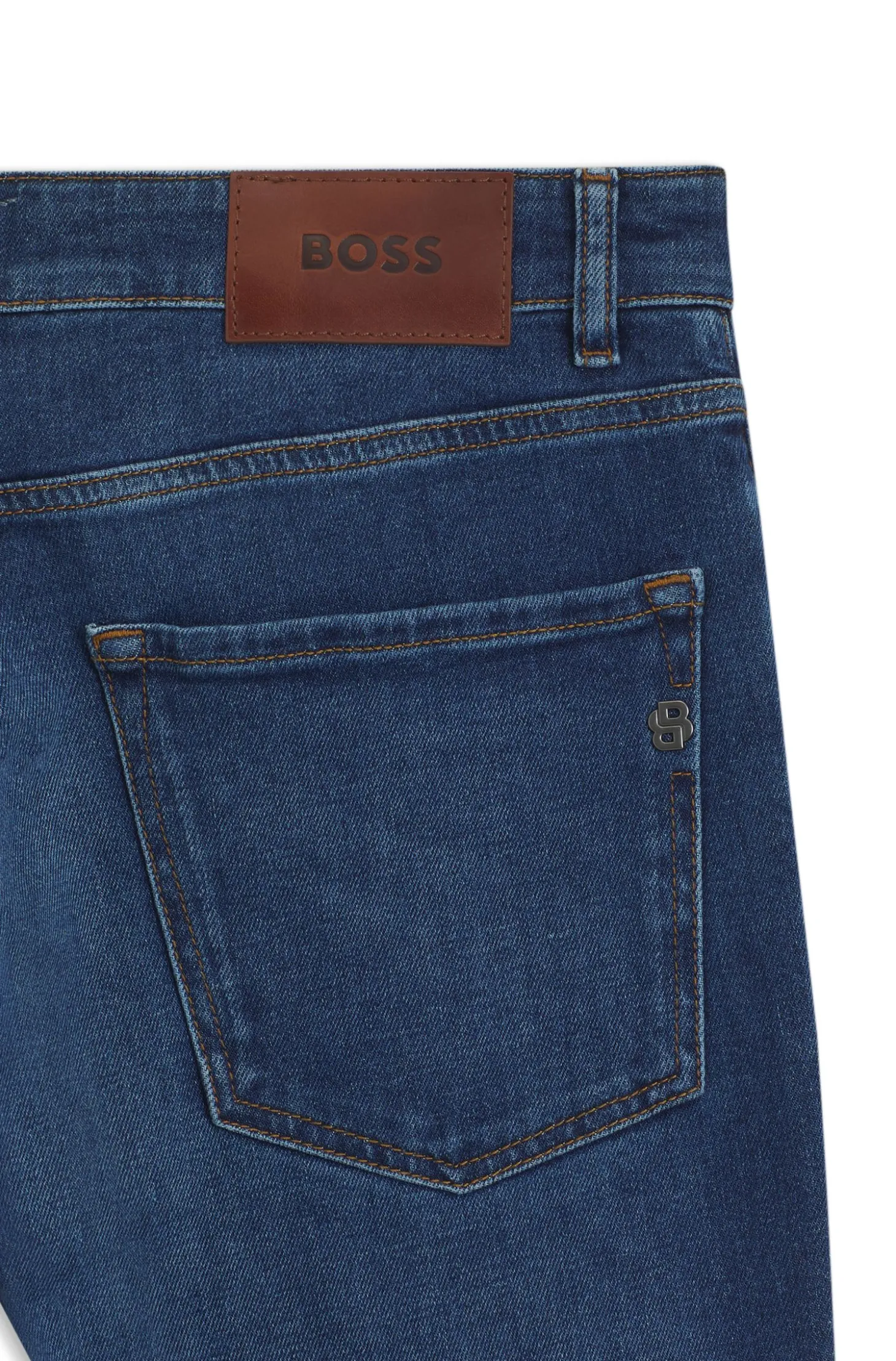 Maine blaue Regular-Fit Jeans aus bequemem Stretch-Denim