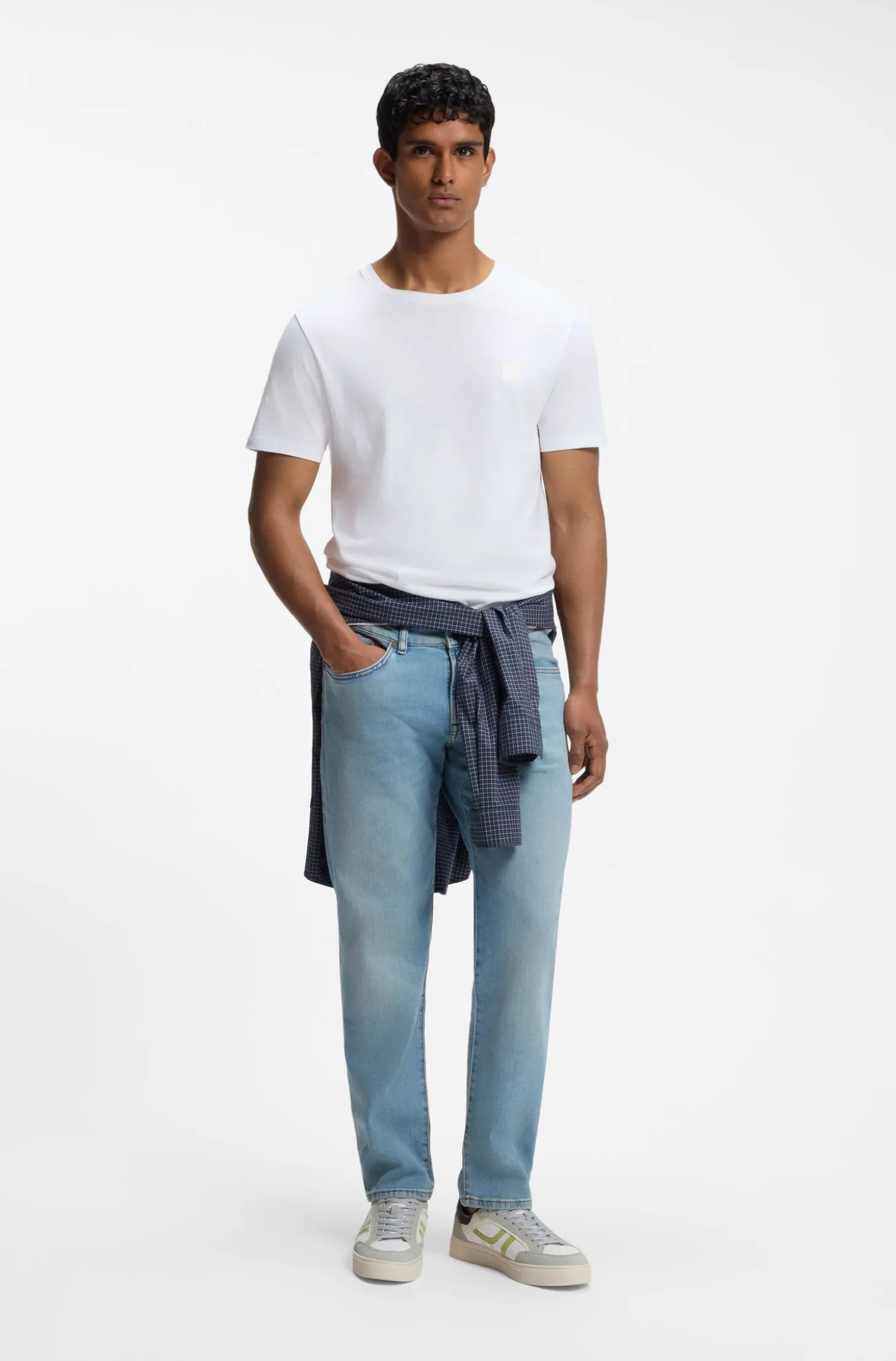 Maine blaue Regular-Fit Jeans aus bequemem Stretch-Denim