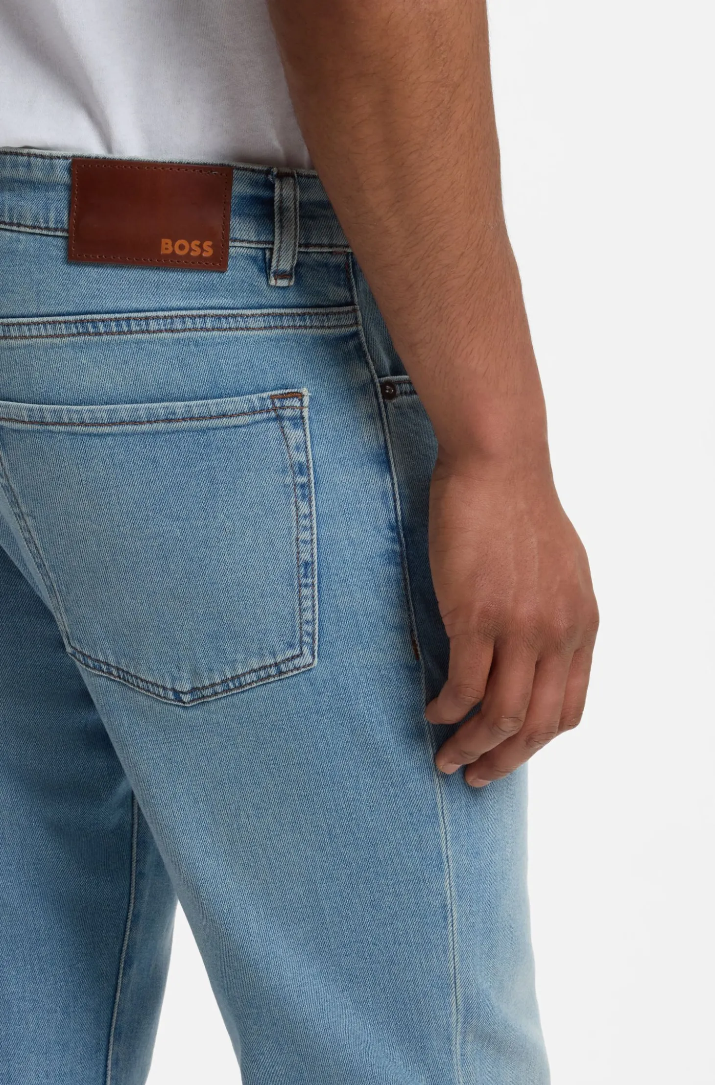 Maine blaue Regular-Fit Jeans aus bequemem Stretch-Denim