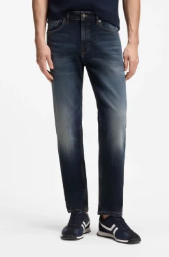 Maine Blauschwarze Regular-Fit Jeans aus softem Motion-Denim