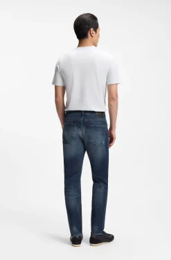 Maine Dunkelblaue Regular-Fit Jeans aus Stretch-Baumwolle