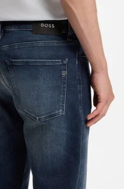Maine Dunkelblaue Regular-Fit Jeans aus Stretch-Baumwolle