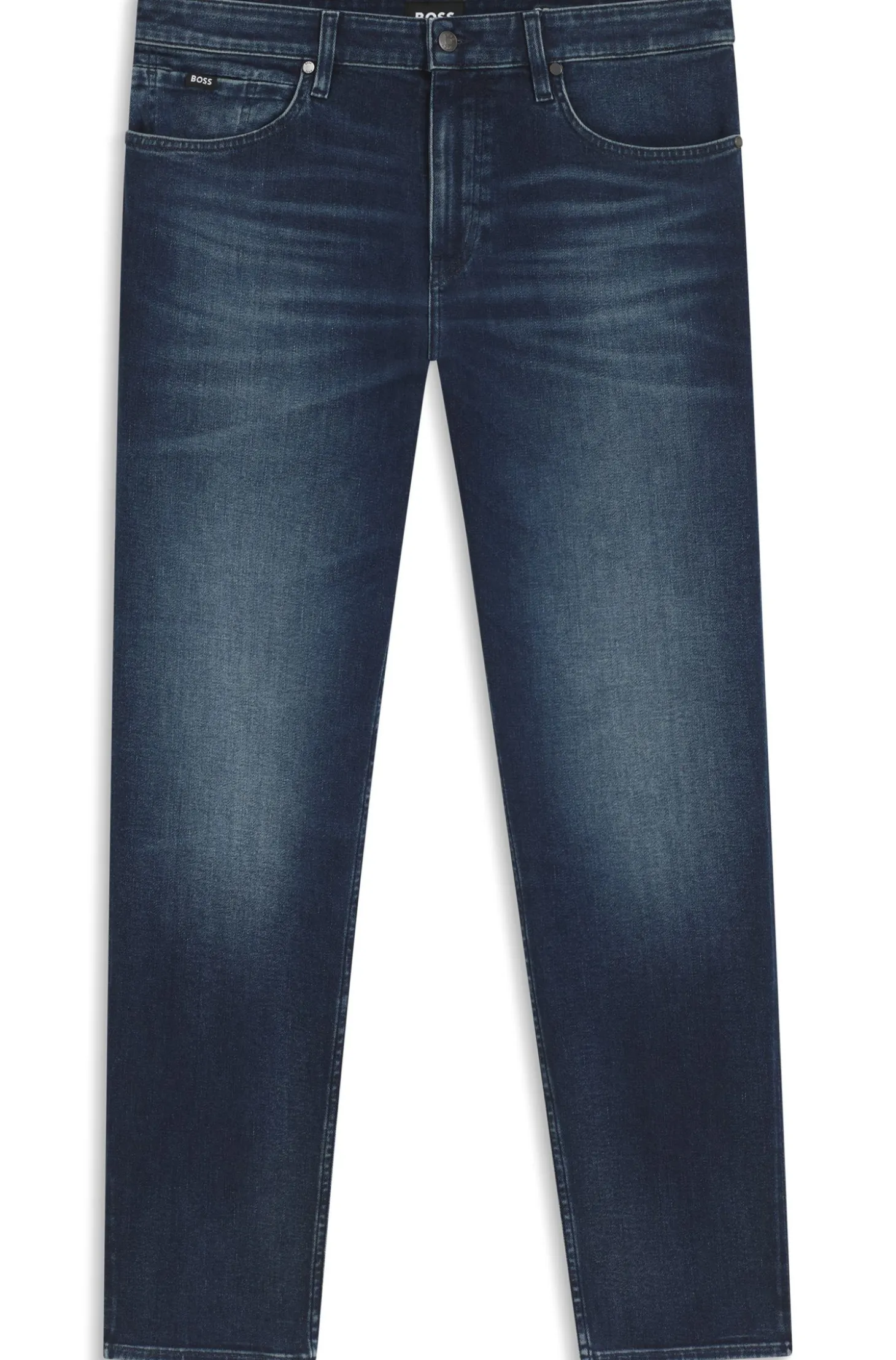 Maine Dunkelblaue Regular-Fit Jeans aus Stretch-Baumwolle