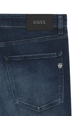 Maine Dunkelblaue Regular-Fit Jeans aus Stretch-Baumwolle