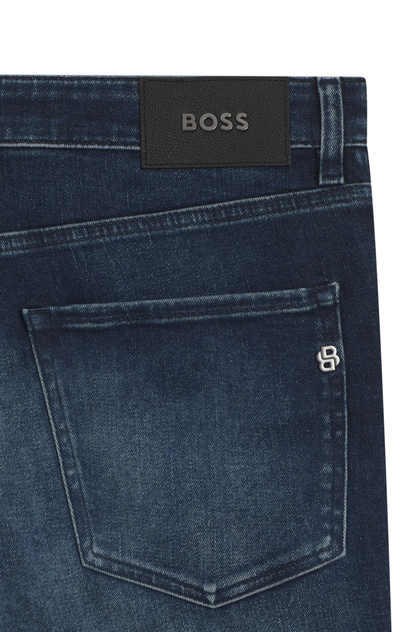 Maine Dunkelblaue Regular-Fit Jeans aus Stretch-Baumwolle