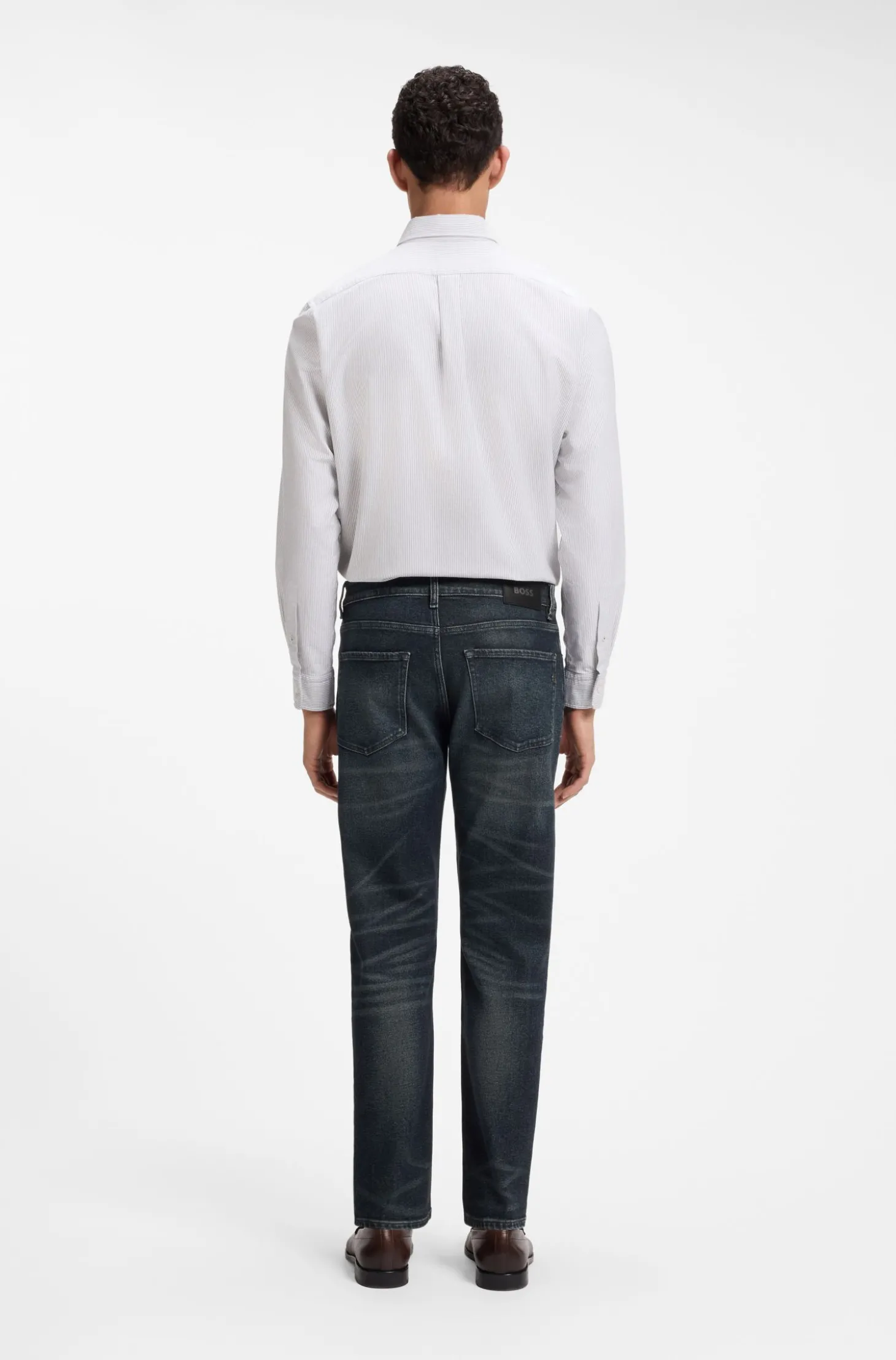 Maine Indigoblaue Regular-Fit Jeans aus elastischem Baumwoll-Mix