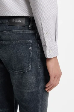 Maine Indigoblaue Regular-Fit Jeans aus elastischem Baumwoll-Mix