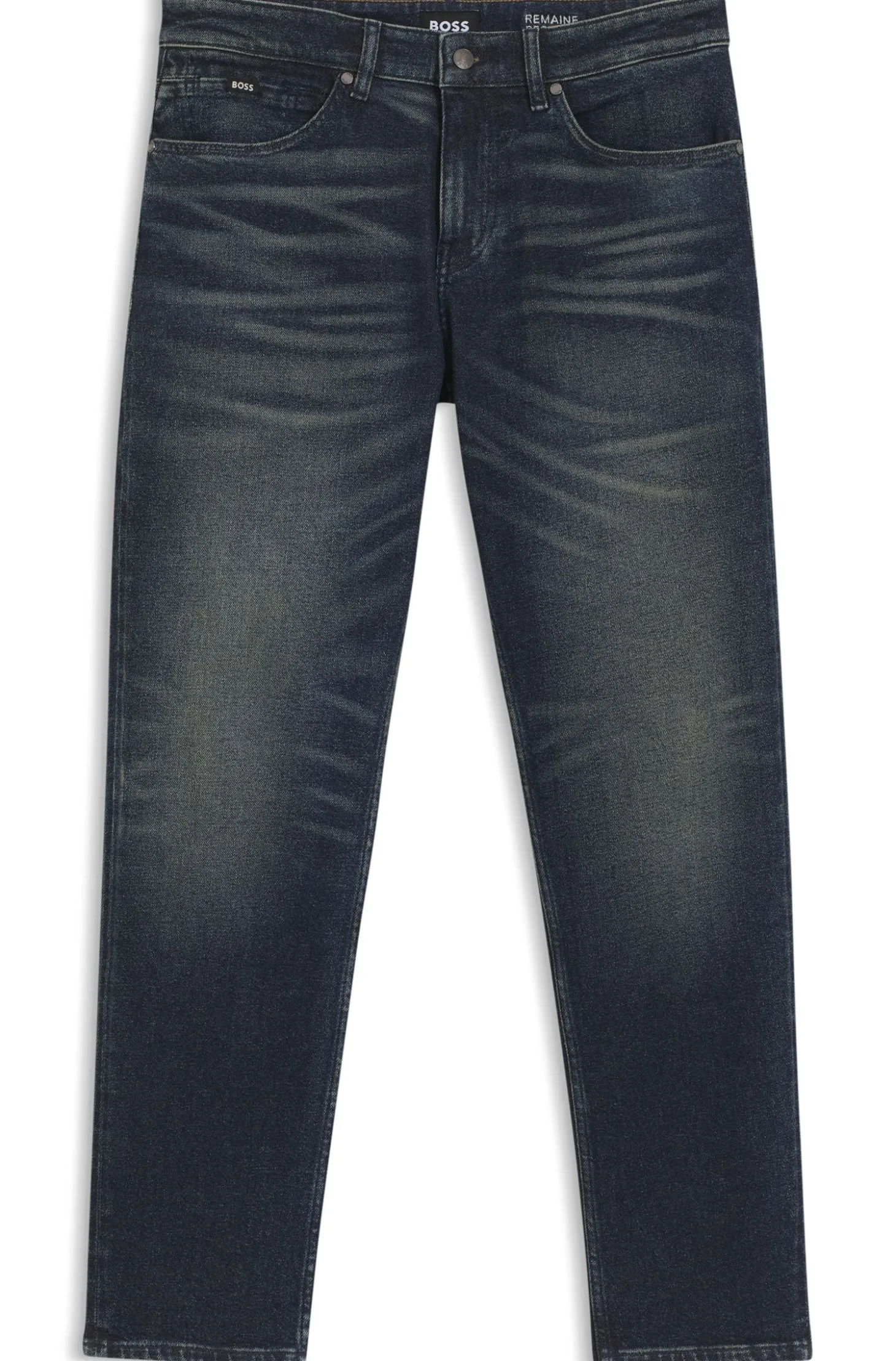 Maine Indigoblaue Regular-Fit Jeans aus elastischem Baumwoll-Mix