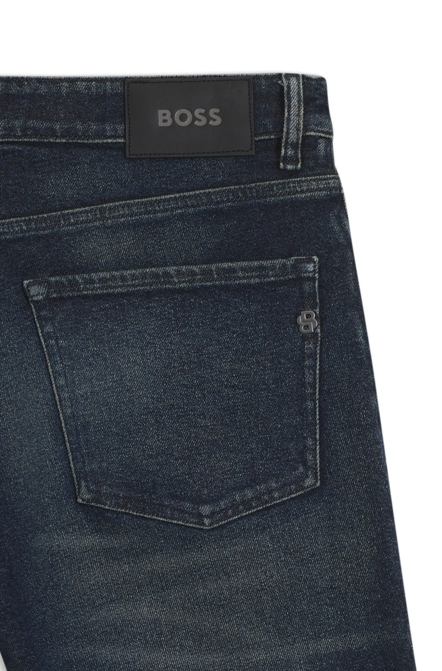 Maine Indigoblaue Regular-Fit Jeans aus elastischem Baumwoll-Mix