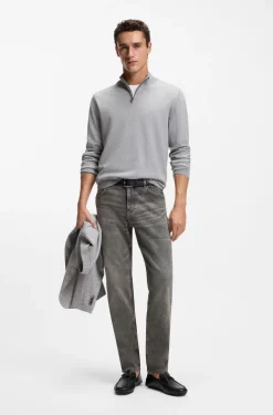 Maine Regular-Fit Jeans aus bequemem Stretch-Denim in Grau