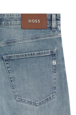 Maine Regular-Fit Jeans aus bequemem blauem Stretch-Denim