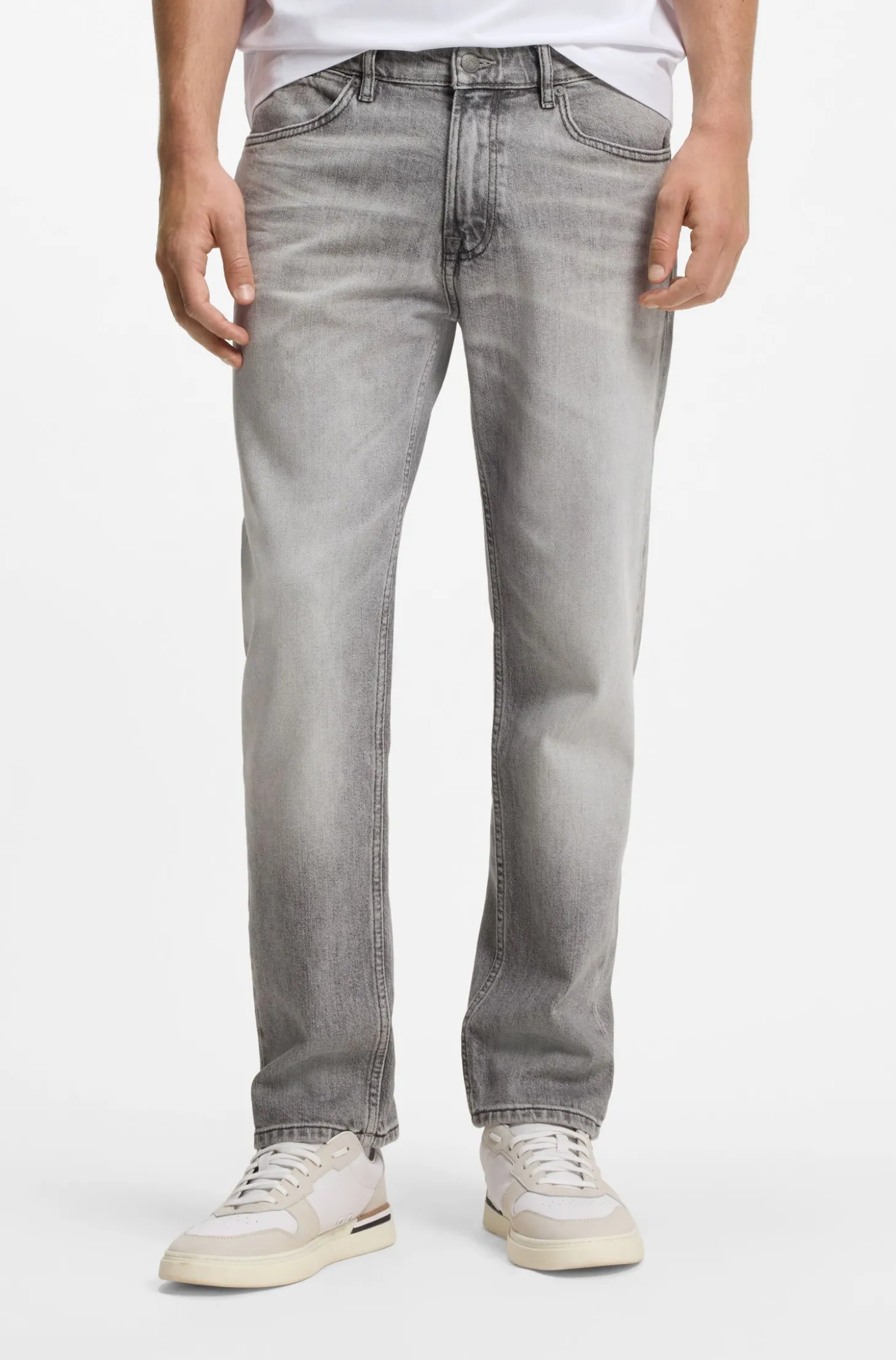 Maine Regular-Fit Jeans aus bequemem Stretch-Denim in Grau