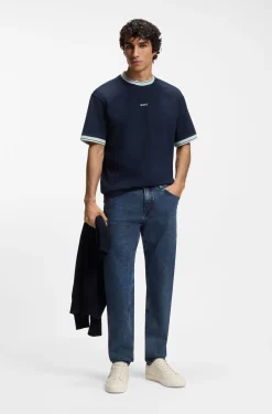 Maine Regular-Fit Jeans aus bequemem blauem Stretch-Denim