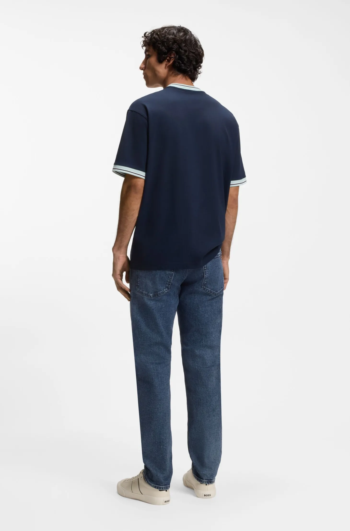 Maine Regular-Fit Jeans aus bequemem blauem Stretch-Denim