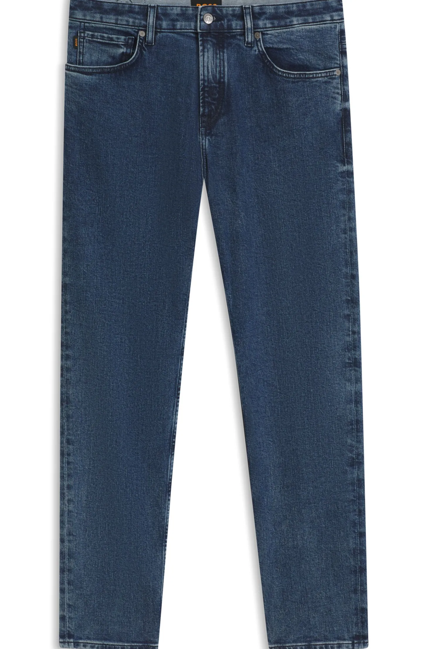Maine Regular-Fit Jeans aus bequemem blauem Stretch-Denim