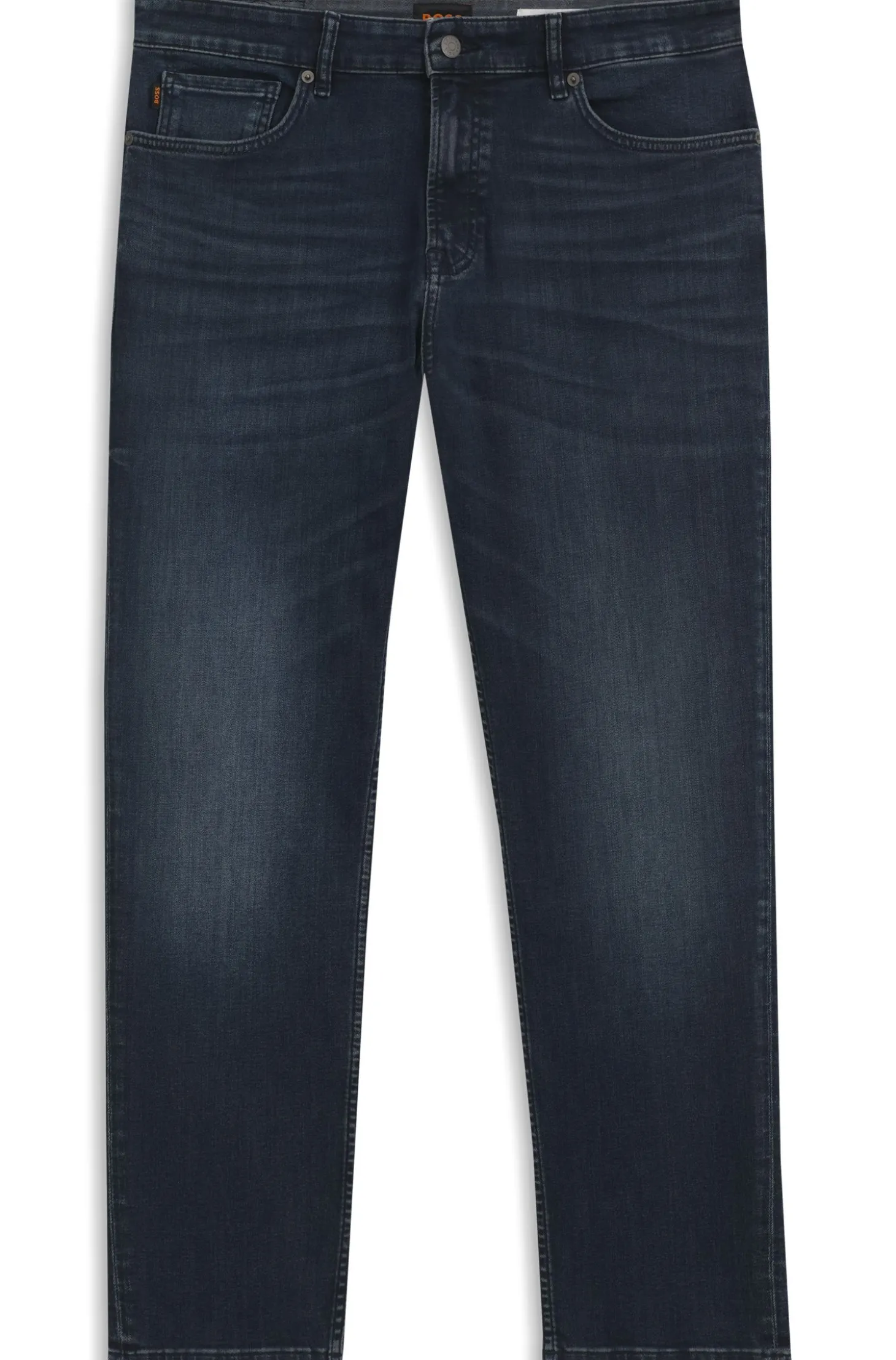 Maine Regular-Fit Jeans aus blauem Super-Stretch-Denim