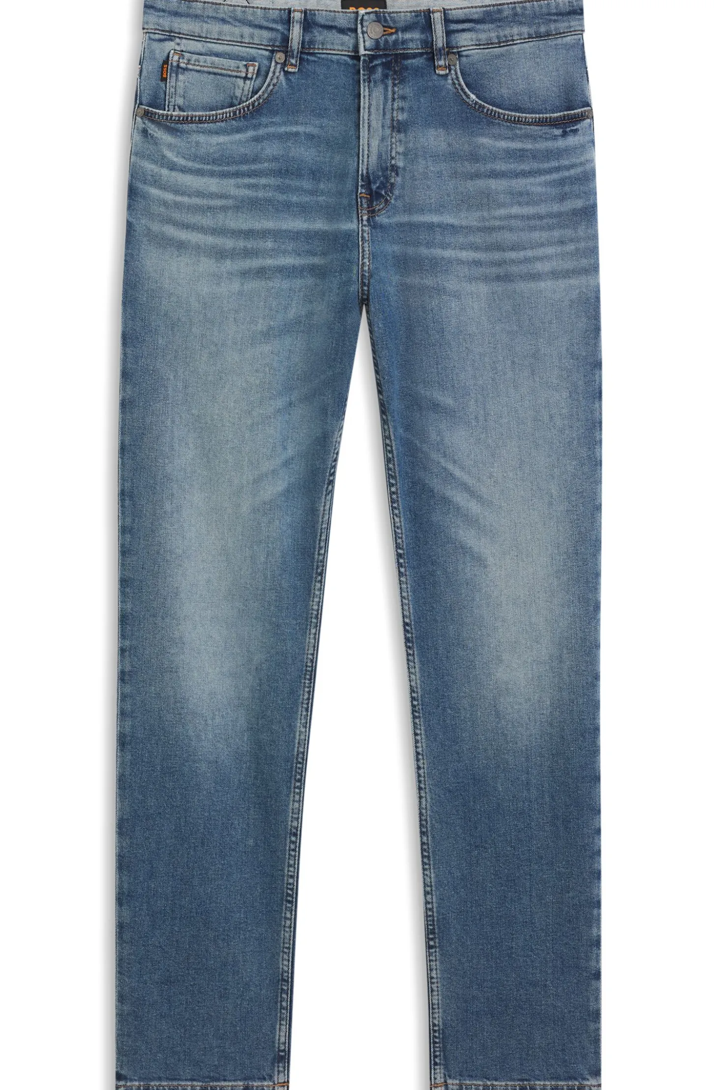 Maine Regular-Fit-Jeans aus blauem Comfort-Stretch-Denim