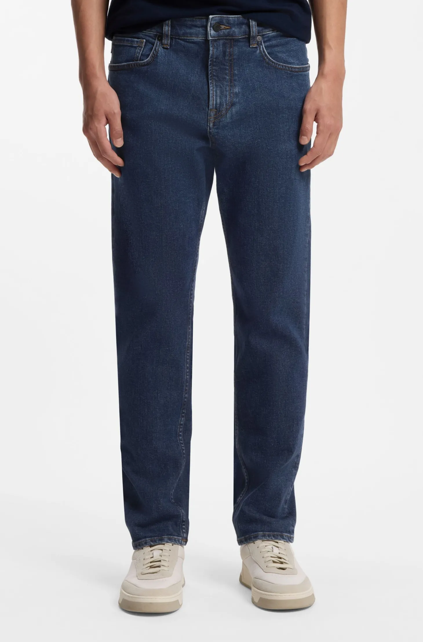 Maine Regular-Fit Jeans aus blauem Stretch-Denim