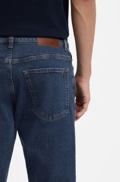 Maine Regular-Fit Jeans aus blauem Stretch-Denim