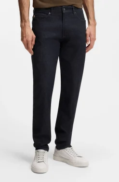 Maine Regular-Fit Jeans aus dunkelblauem Stretch-Denim