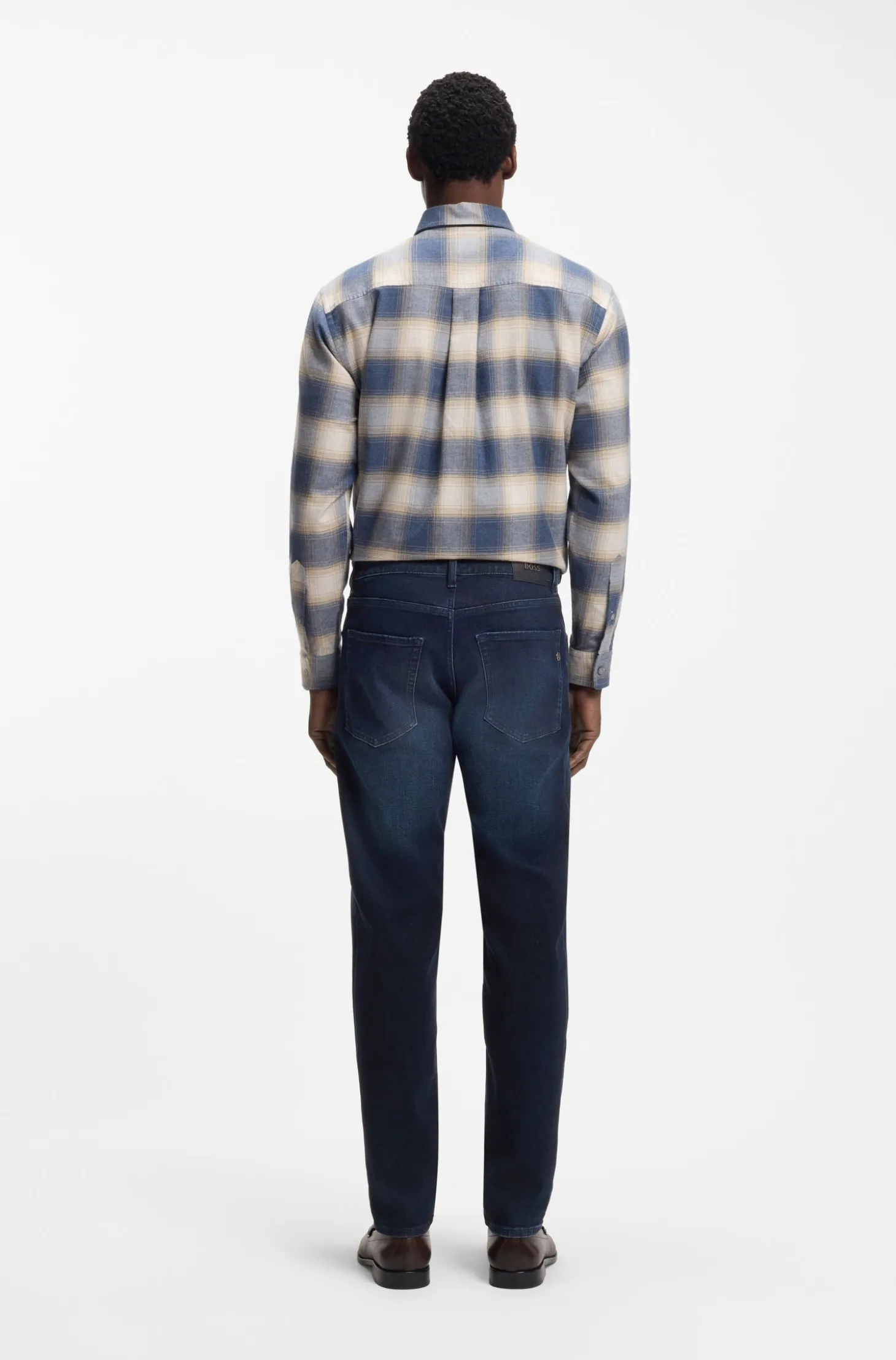Maine Regular-Fit Jeans aus dunkelblauem extra-softem Denim