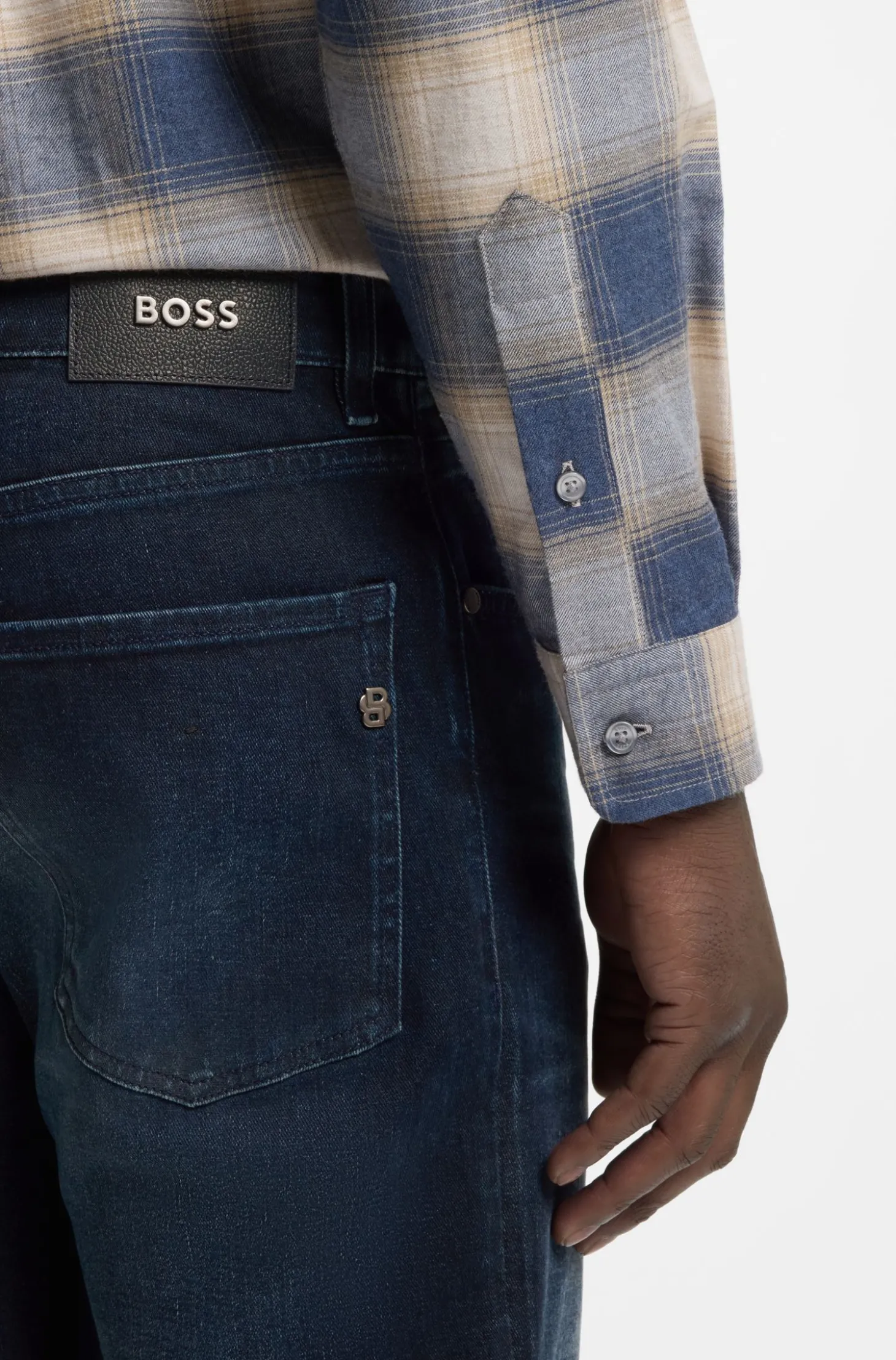 Maine Regular-Fit Jeans aus dunkelblauem extra-softem Denim