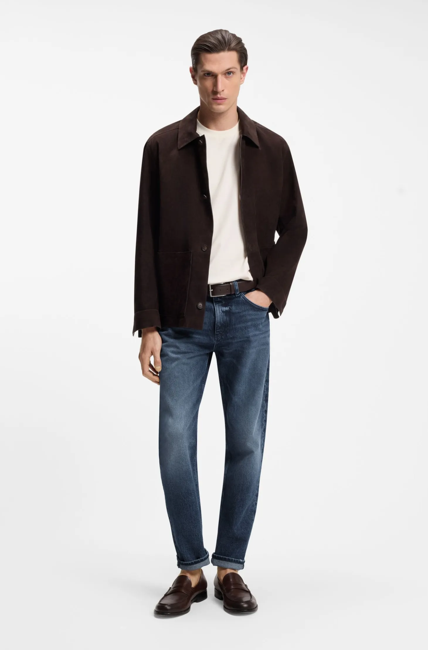 Maine Regular-Fit Jeans aus indigoblauem Denim