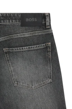 Maine Regular-Fit Jeans aus schwarzem Stretch-Denim