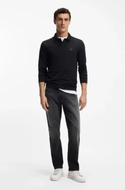 Maine Regular-Fit Jeans aus schwarzem Super-Stretch-Denim