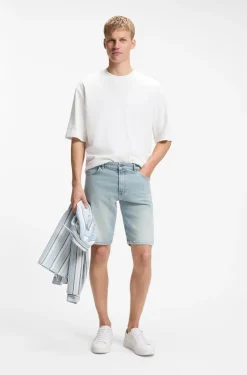 Maine Regular-Fit Shorts aus bequemem blauem Stretch-Denim