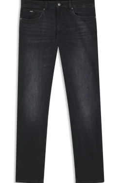 Maine Schwarze Regular-Fit Jeans aus besonders softem italienischem Denim