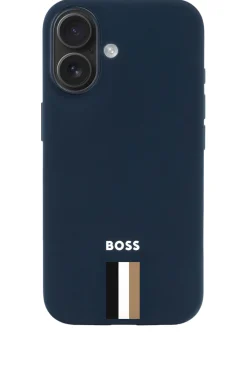 Mattblaue iPhone 16 Hülle mit Signature-Streifen