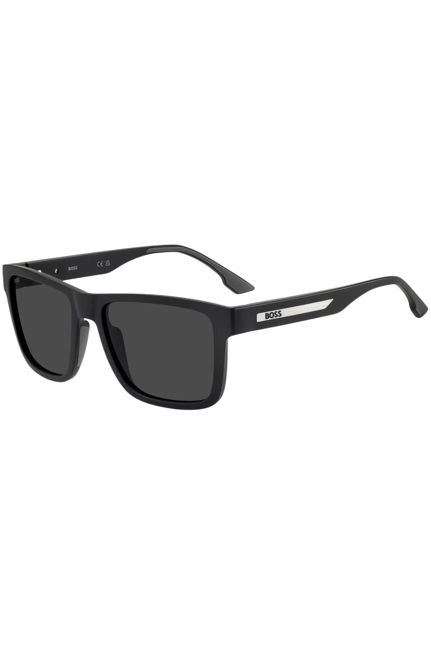 Mattschwarze Sonnenbrille mit Logo-Einsatz