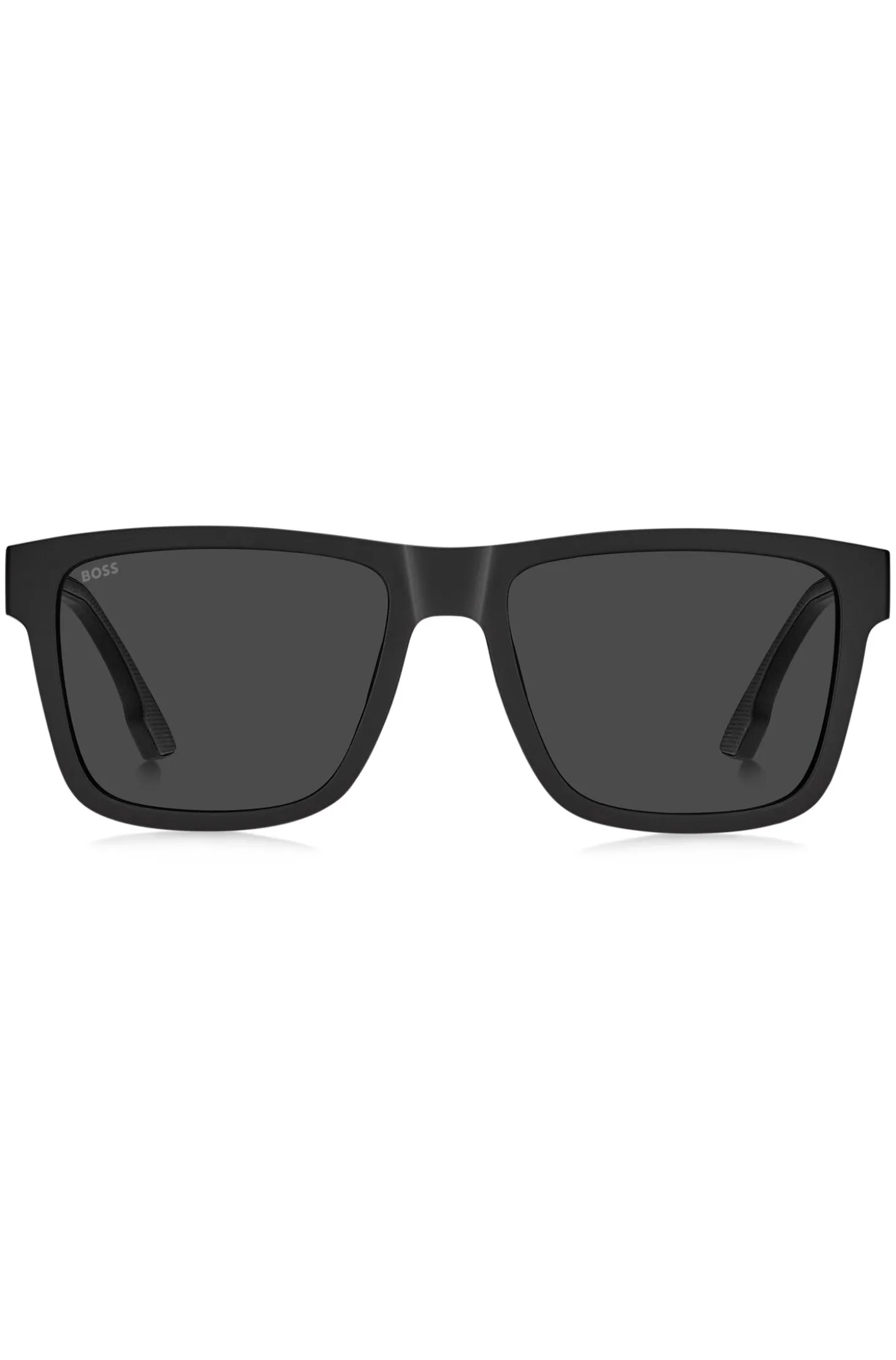 Mattschwarze Sonnenbrille mit Logo-Einsatz