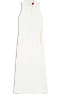 Maxikleid aus Satin mit abnehmbarem Kettengürtel
