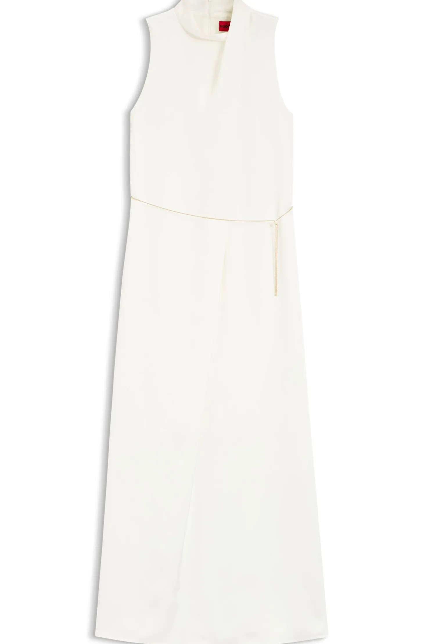 Maxikleid aus Satin mit abnehmbarem Kettengürtel