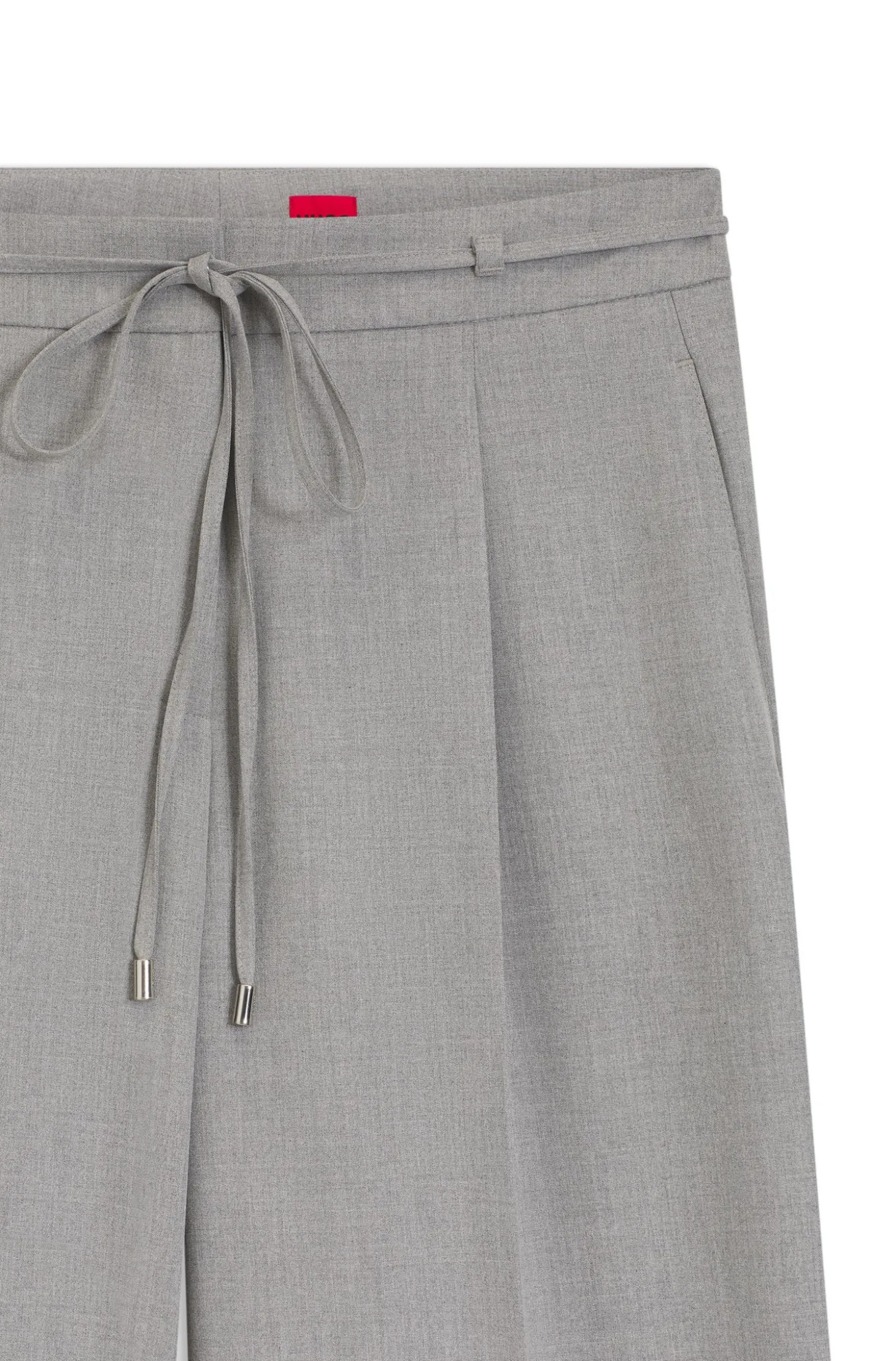 Melierte Regular-Fit Hose aus elastischem Gewebe mit weitem Bein
