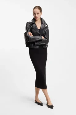 Midi-Kleid aus Baumwoll-Mix-Jersey mit Stack-Logo