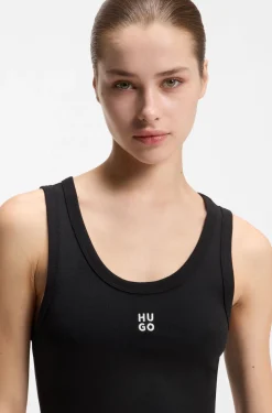 Midi-Kleid aus Baumwoll-Mix-Jersey mit Stack-Logo
