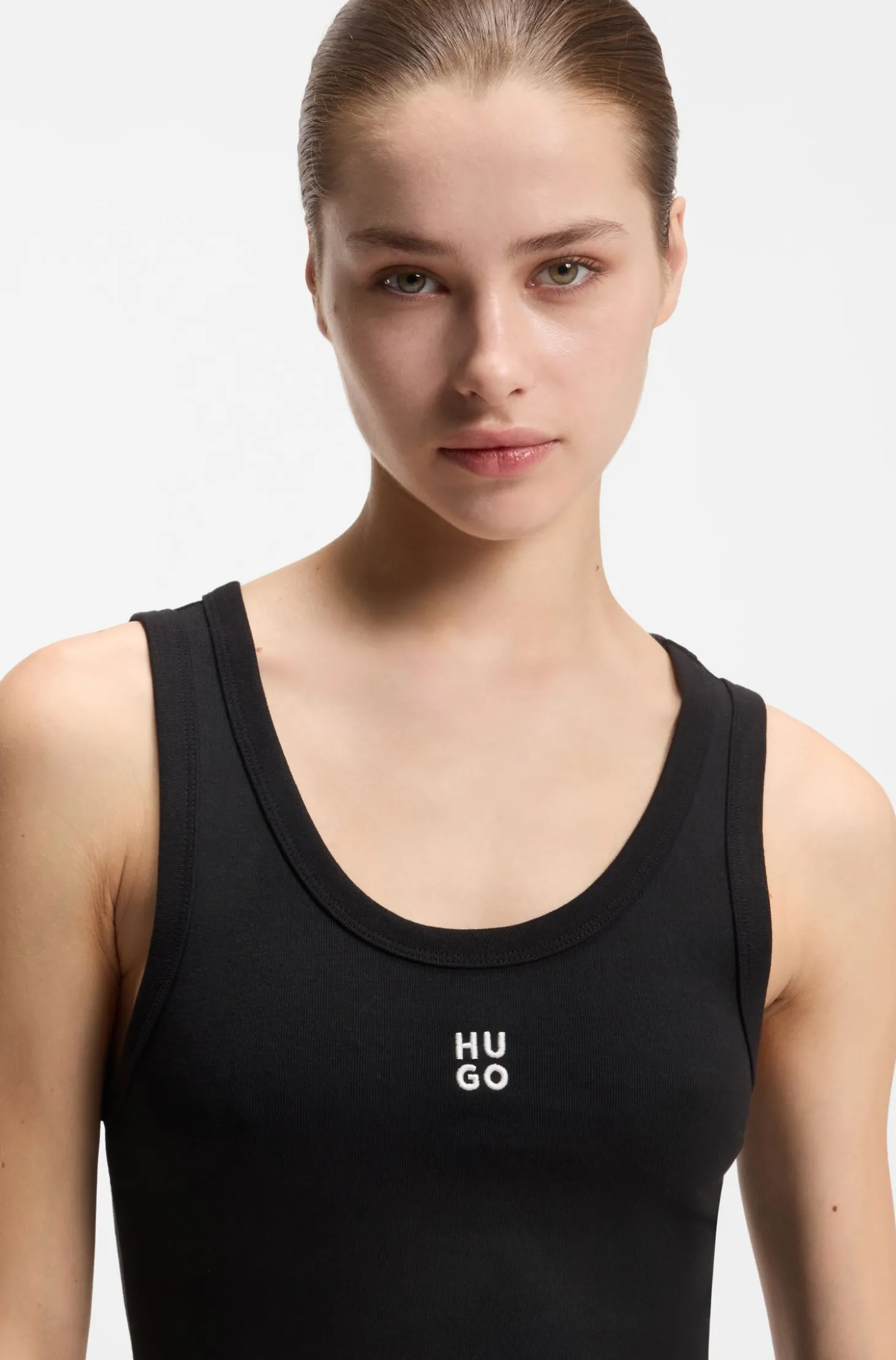 Midi-Kleid aus Baumwoll-Mix-Jersey mit Stack-Logo