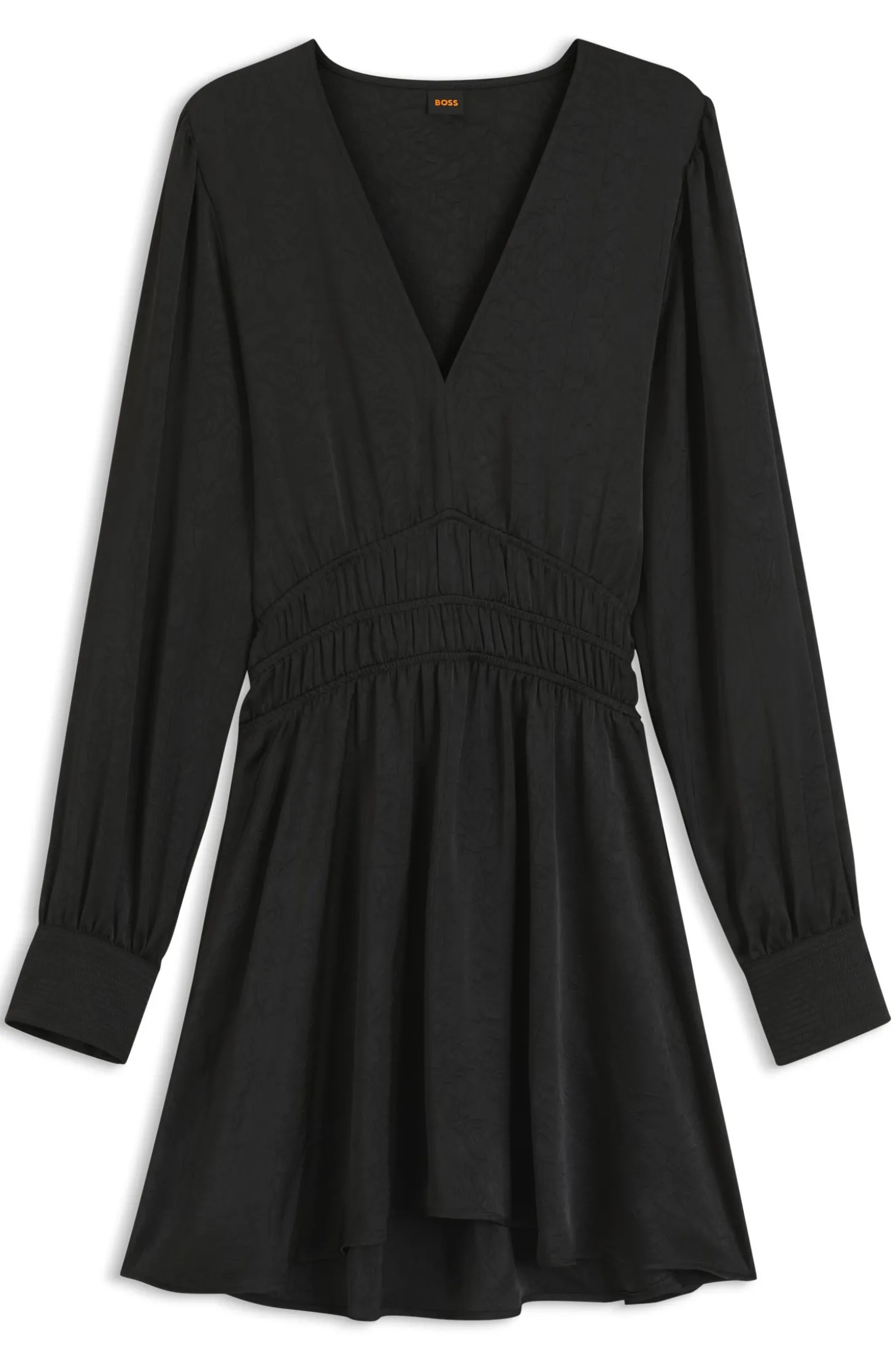 Midikleid aus Satin in Knitter-Optik
