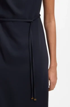 Midikleid mit gerafftem Schulterdetail