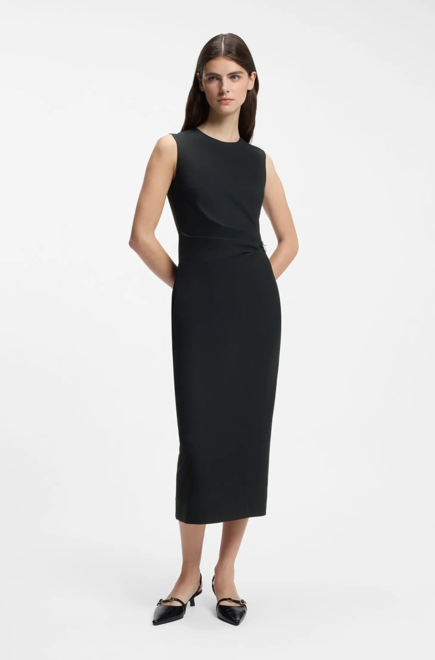 Midikleid mit Metallkarabiner