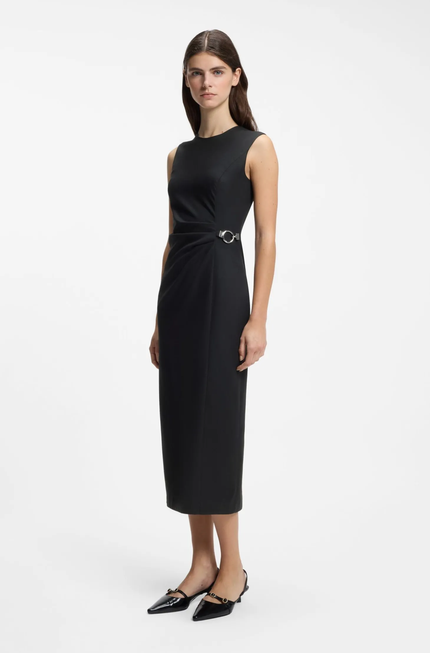 Midikleid mit Metallkarabiner