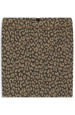 Minirock aus Baumwoll-Mix mit Leoparden-Jacquard