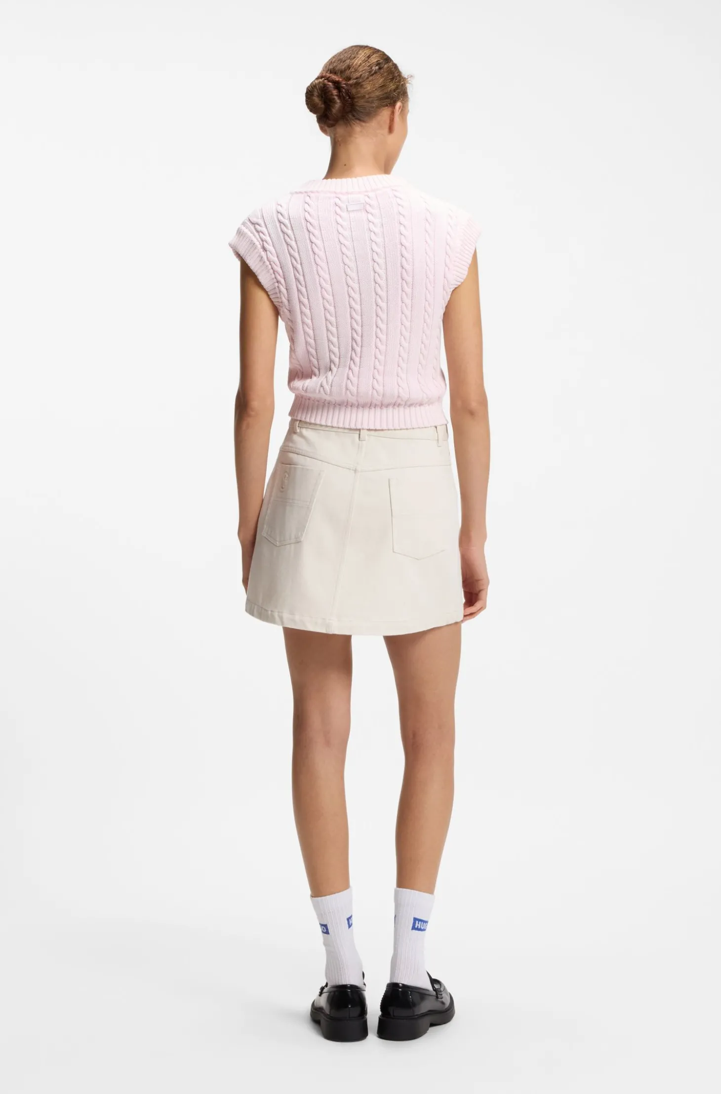 Minirock aus Baumwoll-Twill mit Happy HUGO-Logo