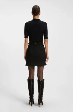 Minirock aus Samt-Tweed
