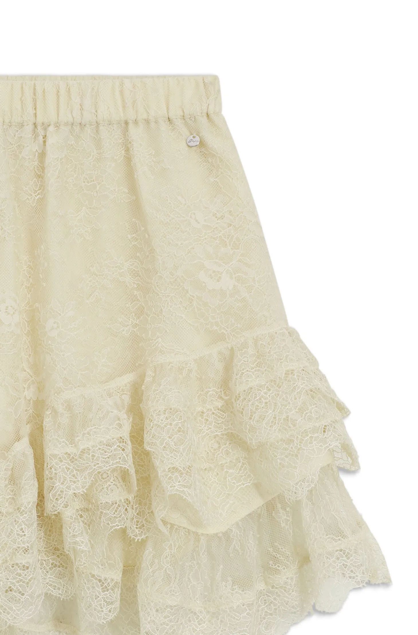 Mini Skort aus geraffter Spitze
